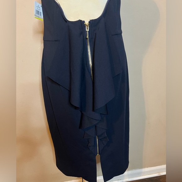 Alex Evenings Blue Halter Sheath Dress with Slit - Picture 5 of 7